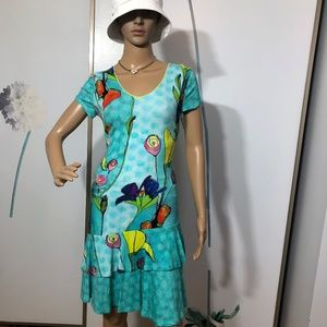 Summer aqua floral dress